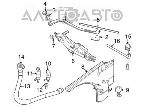 Matura trapezoidală cu motor pentru curățarea parbrizului BMW 335i e92 07-13