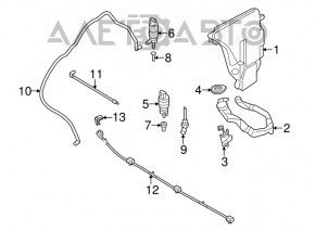 Gâtul rezervorului de spălare a parbrizului BMW 5 F10 11-16 fără capac