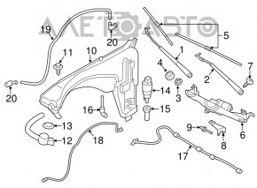 Duza gatului de spalare a parbrizului pentru BMW X3 F25 11-17, nou, original OEM