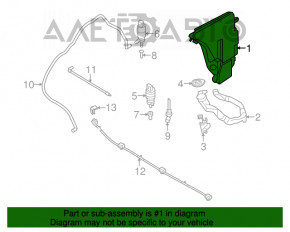 Бачок омывателя BMW 5 F10 11-16 без горловины и датчика без омывателя фар