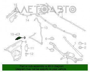 Gâtul rezervorului de spălare a parbrizului BMW 7 G11 G12 16-22 cu capac