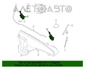 Injectoarele de spălare a farurilor dreapta BMW X5 E70 07-13 cu capac