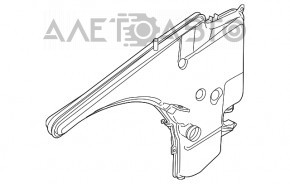 Rezervorul de spălare a parbrizului pentru BMW 335i e92 07-13 fără gât de umplere sub rezervorul de spălare a farurilor.