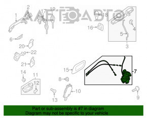 Blocare ușii cu acționare pentru ușa din fața dreapta a Subaru B9 Tribeca