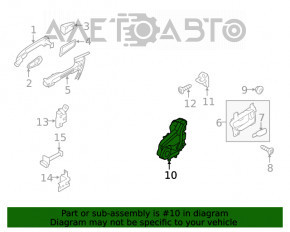 Blocarea ușii din spate dreapta a Subaru Outback 20-