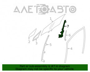 Geam electric cu motor, dreapta față, Subaru Forester 19- SK, 7 pini