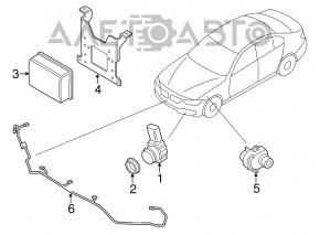 Проводка заднего бампера BMW 3 F30 16-18 под парктроники OEM