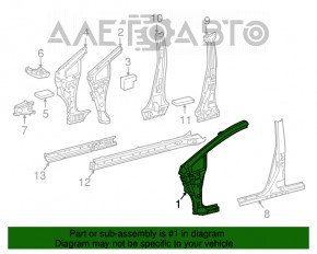 Bara caroserie față stânga Toyota Prius V 12-17 albă