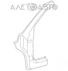 Bara metalica stanga pentru caroserie Toyota Highlander 08-13, taiata, alba, cu manson