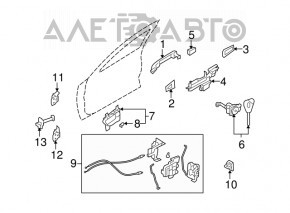 Manerul exterior de blocare a ușii din față dreapta pentru Subaru Forester 08-13 SH.