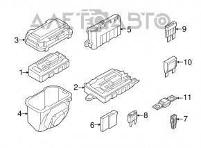 Capacul cutiei de siguranțe sub capotă pentru BMW 3 F30 12-18