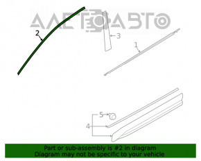 Garnitură ușă față stânga superioară Subaru Forester 19- SK, negru