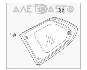 Форточка глухое стекло задняя правая Mitsubishi Outlander 14-21 бензин, хром, царапины, тычка