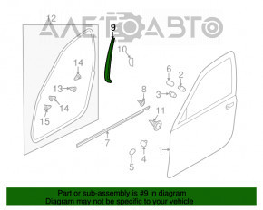 Geam ghid al ușii față stânga Subaru B9 Tribeca