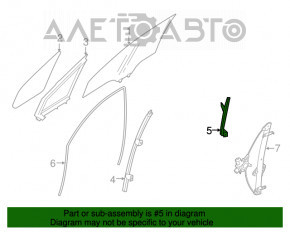 Направляющая стекла двери передней правой Subaru Outback 15-19 задняя