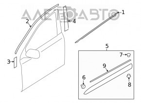 Ușă-sticlă turnare central față dreapta Subaru Outback 20 - nou original OEM