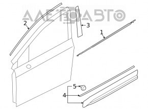 Ușă-sticlă turnare central față dreapta Subaru Forester 19- SK crom nou original OEM