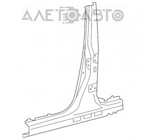 Bara centrală dreapta a caroseriei Lexus NX200t NX300 NX300h 15-21 pe caroserie