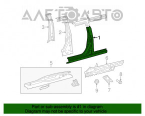 Bara caroseriei centrală dreapta Toyota Sienna 11-17