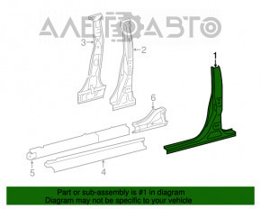 Bara caroseriei centrală stângă Lexus ES300h ES350 13-18 pe caroserie, tije