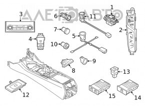 Butonul de parcare pentru BMW 7 G11 G12 16-22 crom