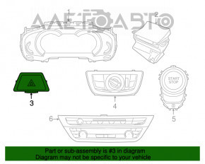 Кнопка парковочного ассистента и аварийной сигнализации BMW 7 G11 G12 16-22