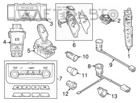 Blocul de butoane al consolei centrale BMW X3 G01 18-21 pentru senzorii de parcare, pentru camera