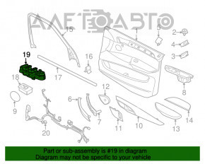 Controlul geamului electric din față, stânga, pentru BMW X1 F48 16-22 fără oglindă pliabilă automată, cu memorie pentru scaune