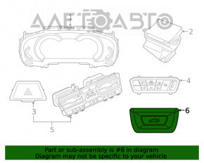 Кнопка открытия двери багажника BMW X3 G01 18-21 салонная, хром