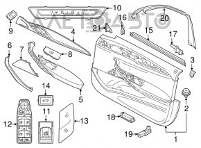 Butonul de deschidere a portbagajului pentru BMW X3 G01 18-21, interior, negru.