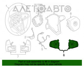 Butonul de control de pe volanul BMW 7 G11 G12 16-19 crom, Sport