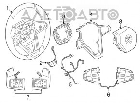 Butonul de control de pe volanul BMW 7 G11 G12 16-19 crom, Sport