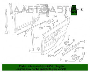 Controlul geamului electric din spatele dreapta al BMW 7 G11 G12 16-22 cu 3 butoane suplimentare.