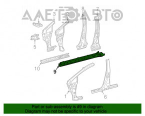 Bara metalica cu stâlpul frontal stâng pentru Toyota Prius 30 10-15.