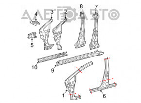 Bara metalica cu stâlpul frontal stâng pentru Toyota Prius 30 10-15.