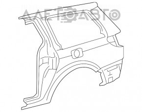 Aripa spate dreapta a un sfert Toyota Sienna 11-12 fără BSM, albastru, cu o lovitura