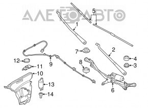 Frânghie de ștergător dreapta BMW 7 G11 G12 16-22