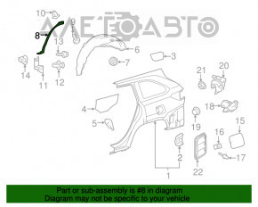 Garnitură aripă spate dreapta Toyota Highlander 14-19