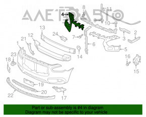 Suportul cadru al barei de protecție față dreapta Infiniti JX35 QX60 13-15, nou, original OEM.