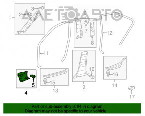 Capacul amortizorului din față dreapta jos Toyota Camry v40 gri.