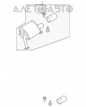 Глушитель задняя часть бочка правая Subaru b9 Tribeca