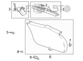 Capacul portbagajului inferior al usii Buick Encore 13-16