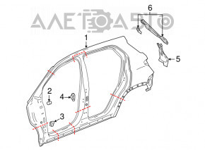 Aripa spate dreapta a un sfert Buick Encore 13-19, neagra, lovitura.