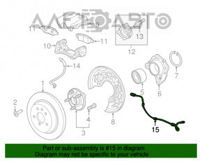 Senzorul ABS din spatele dreapta al Buick Encore 13-19