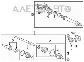Привод полуось передняя левая Acura MDX 16-20
