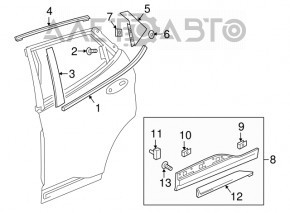 Capac usa spate stanga Chevrolet Bolt 17-21, negru lucios, cu maner