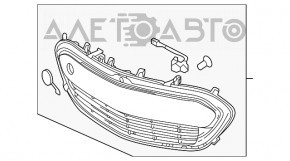 Grila inferioară a bara de protecție față Chevrolet Bolt 17-19 argintie