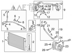 Tubul de aer condiționat condensator-compresor Chevrolet Bolt 17-