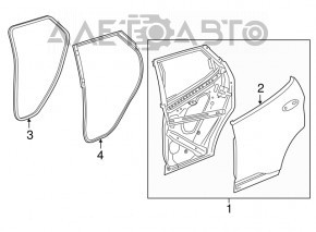 Уплотнитель двери задней правой Chevrolet Bolt 17-