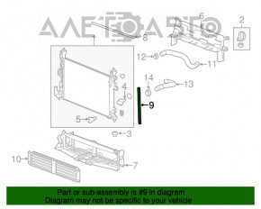 Уплотнитель радиатора правый Chevrolet Bolt 17-